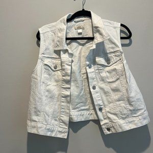 White Jean Vest